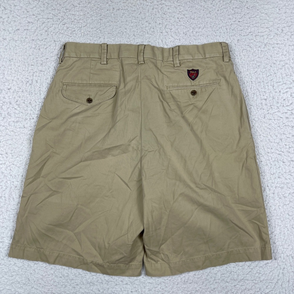 Polo Ralph Lauren Golf Shorts Mens 34 Khaki Pleated Fairway Cotton Preppy - Picture 2 of 11